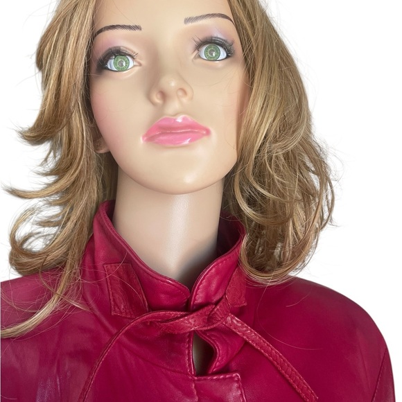 VTG Sibylle Lynn Made in Canada Soft Leather Oxblood Blazer/pants size 8 New! - Picture 4 of 16